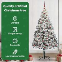 Kunstkerstboom met 300 LED Wit 240 cm PVC en Staal en Kunststof - thumbnail