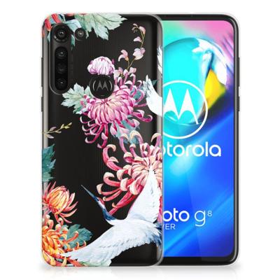 Motorola Moto G8 Power | TPU Hoesje | Bird Flowers