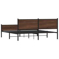 Bedframe zonder matras metaal bruin eikenkleurig 160x200 cm - thumbnail
