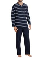 Heren pyjama - Donkerblauw streep - NOS - 100% katoenen heren nachtkleding - thumbnail