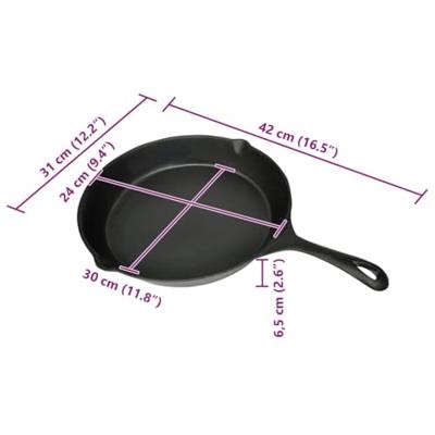 VidaXL Koekenpan gietijzer 30 cm rond