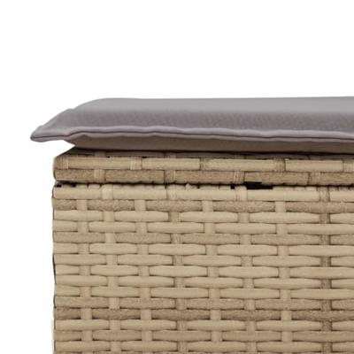 8-delige Loungeset met kussens poly rattan beige - thumbnail