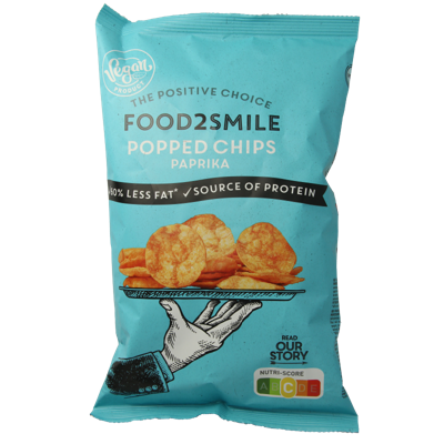 Food2Smile Popped chips paprika 90 Gram Food2Smile Popped chips paprika 90 Gram