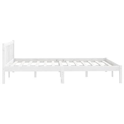 Bedframe massief grenenhout wit 150x200 cm UK King