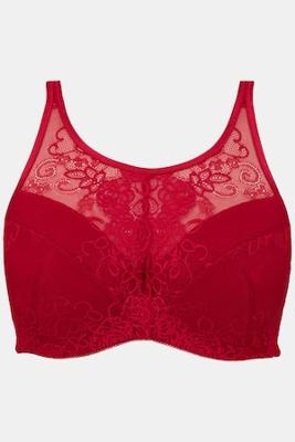 Ulla Popken Bh top, softcups, transparant kant, dubbele sluiting - Grote Maten Ulla Popken Bh top, softcups, transparant kant, dubbele sluiting - Grote Maten