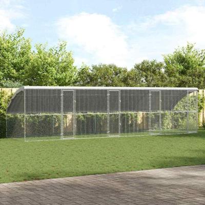 Kippenhok Zilver 800 x 200 x 198.5 cm Gegalvaniseerd staal