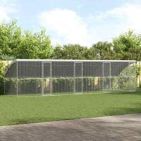 Kippenhok Zilver 800 x 200 x 198.5 cm Gegalvaniseerd staal - thumbnail