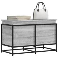 Opbergbox met deksel 80x40x51,5 cm bewerkt hout grijs sonoma - thumbnail