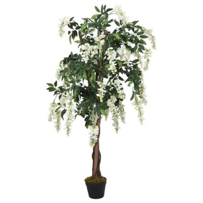 VidaXL Kunstboom wisteria 560 bladeren 80 cm groen en wit