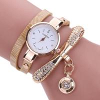 Mode vrouwen casual armband lederen band horloge (beige) - thumbnail