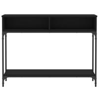 Wandtafel 100x30,5x75 cm bewerkt hout zwart - thumbnail