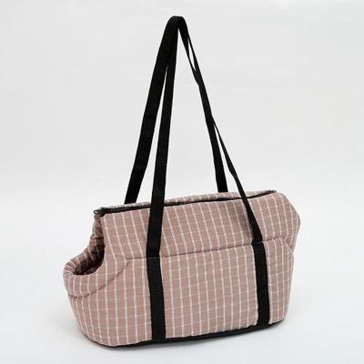 Buiten reizen Puppy honden ademend dragen Plaid schoudertassen voor huisdier honden katten (lichte koffie)