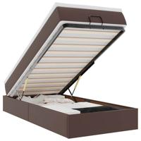 Ottoman bed met matras 80x200 cm kunstleer grijs - thumbnail