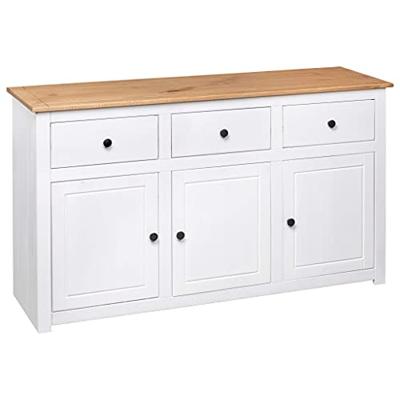 Dressoir Panama Range 135x40x80 cm massief grenenhout wit