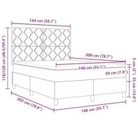 Boxspring Bed met Matras & LED Donkergrijs 140x200 cm Stof - thumbnail