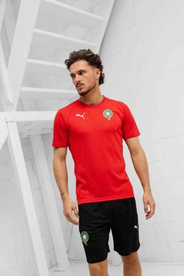 PUMA Marokko Trainingsshirt 2024-2026 Rood Zilver PUMA Marokko Trainingsshirt 2024-2026 Rood Zilver