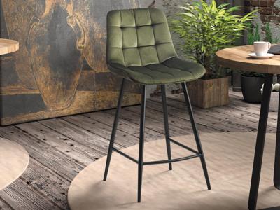 Barkruk JUGLA 95 cm fluweel groen