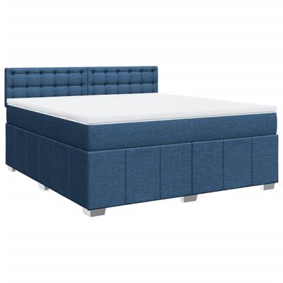 Boxspring met matras stof blauw 100x200 cm - thumbnail