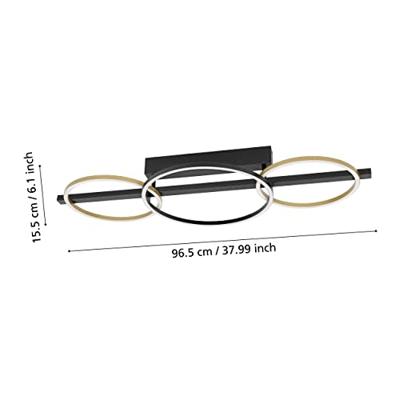 Stars of Light Plafondlamp met ringenLanacera zwart met goud - 390086