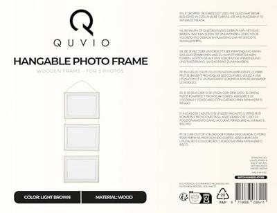 QUVIO Fotolijst wandmontage voor drie foto's - groot - Hout