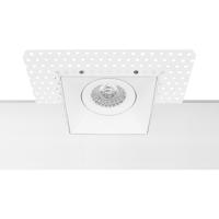 GU10 Kantelbare Trimless Inbouwspot Vierkant Wit Aluminium 150mm - thumbnail