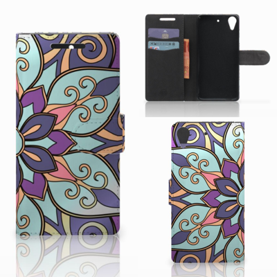 HTC Desire 628 Hoesje Purple Flower HTC Desire 628 Hoesje Purple Flower