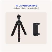 Flexibel mini-statief met schuimrubber poten Zwart/Rood - thumbnail