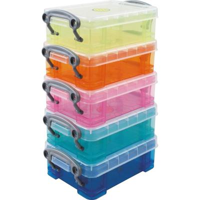 Really Useful Boxes Opbergdoos set van 5 x 0.2 liter assorti kleuren Really Useful Boxes Opbergdoos set van 5 x 0.2 liter assorti kleuren
