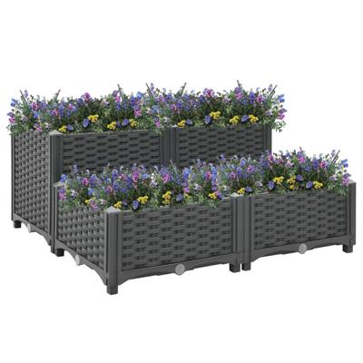 VidaXL Plantenbak verhoogd 80x80x38 cm polypropyleen