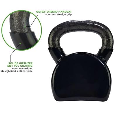 Tunturi Vinyl Kettlebell l 16KG l zwart