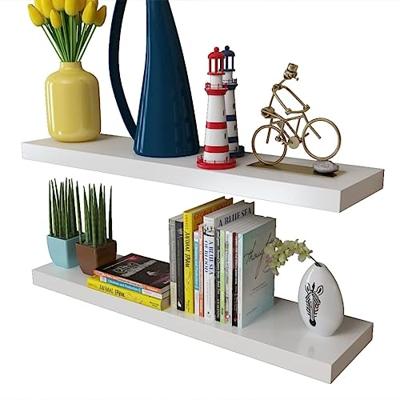 VidaXL Wandplanken mdf zwevend voor boeken/dvd wit 2 st VidaXL Wandplanken mdf zwevend voor boeken/dvd wit 2 st