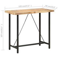 Bartafel 120x58x107 cm ruw mangohout - thumbnail