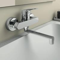 Ideal Standard Ceraflex keukenmengkraan eengreeps muurmodel uitloop 160 mm chroom B1717AA - thumbnail