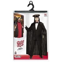 Fluwelen lange zwarte cape 150cm - thumbnail