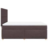 Boxspring met matras stof donkerbruin 140x200 cm - thumbnail