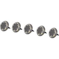 L10 Inbouwlamp op zonne-energie SMD LED Set van 5 stuks 0.2 W Zwart - thumbnail