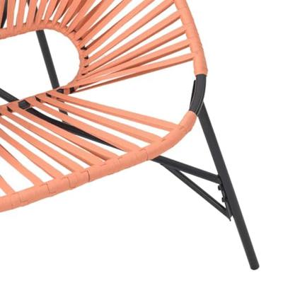 Tuinstoel Egg poly rattan zwart en oranje - thumbnail