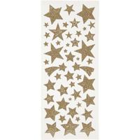 Creativ Company Glitterstickers, sterren, vel 10x24 cm, ca. 110 stuk, goud, 2 vel/ 1 doos - thumbnail