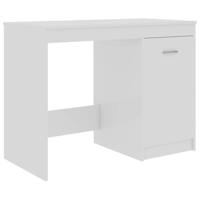 Bureau 100x50x76 cm bewerkt hout hoogglans wit - thumbnail