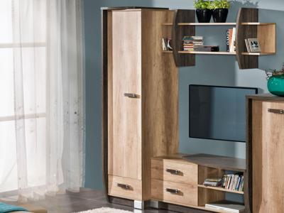 Kolomkast ROMERIO 1 deur 1 lade rechts eik canyon/arusha