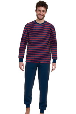 Gotzburg Pyjama blauw rood gestreept met boorden