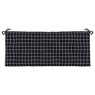 VidaXL Tuinbankkussen ruitpatroon 120x50x7 cm stof zwart