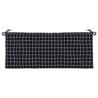 VidaXL Tuinbankkussen ruitpatroon 120x50x7 cm stof zwart - thumbnail