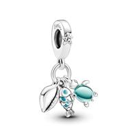 Pandora 791697C01 Hangbedel Fish-Sea Turtle-Conch zilver-muranoglas-emaille turquoise - thumbnail