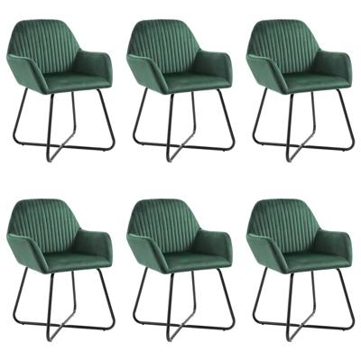Eetkamerstoelen 6 st fluweel groen