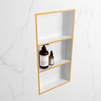 MONDIAZ EASY Nis 59,5x29,5cm in solid surface kleur Ocher | Talc. 3 vakken geschikt voor in- of opbouw - thumbnail