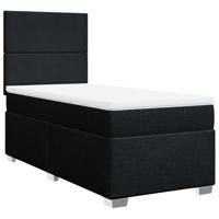 Boxspring met matras stof zwart 140x200 cm - thumbnail