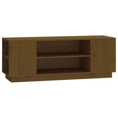 Tv-meubel 110x35x40,5 cm massief grenenhout honingbruin