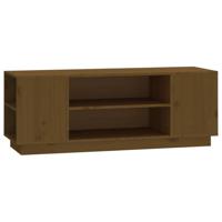 Tv-meubel 110x35x40,5 cm massief grenenhout honingbruin - thumbnail