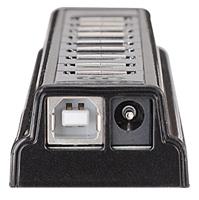 Manhattan USB-Hub USB 2.0-hub 10 poorten Zwart, Zilver - thumbnail